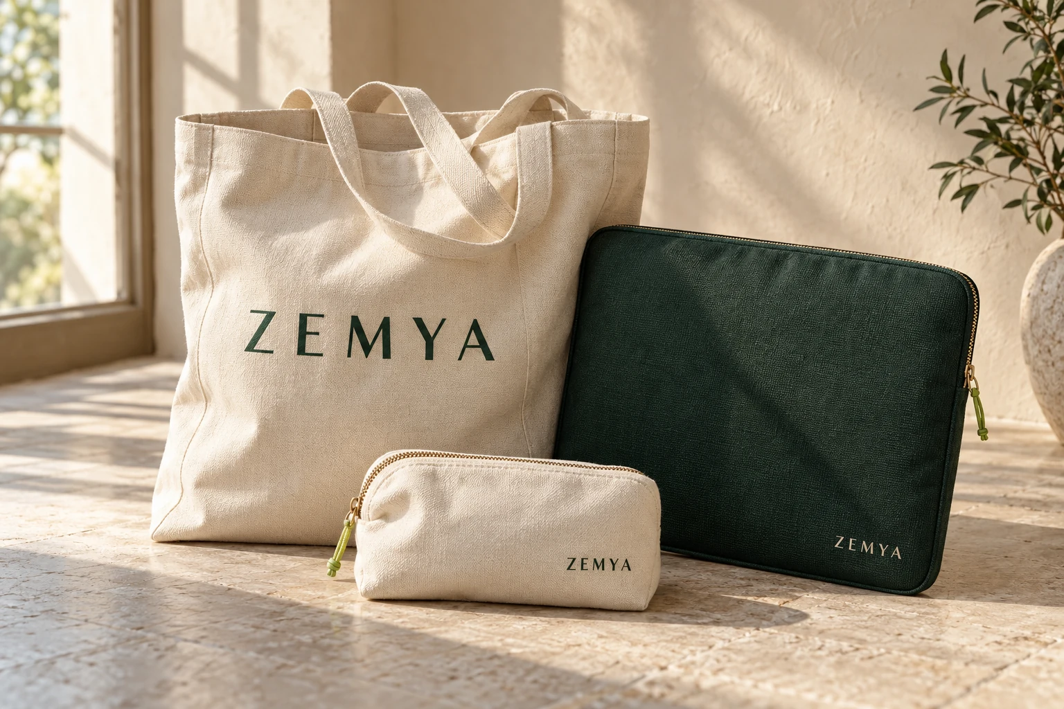 Cabas, housse et pochette ZEMYA