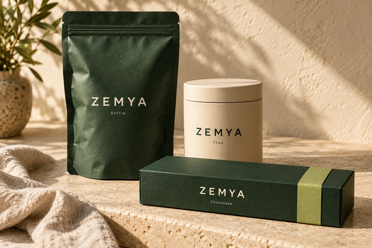 Café, thé et chocolat dans des emballages ZEMYA